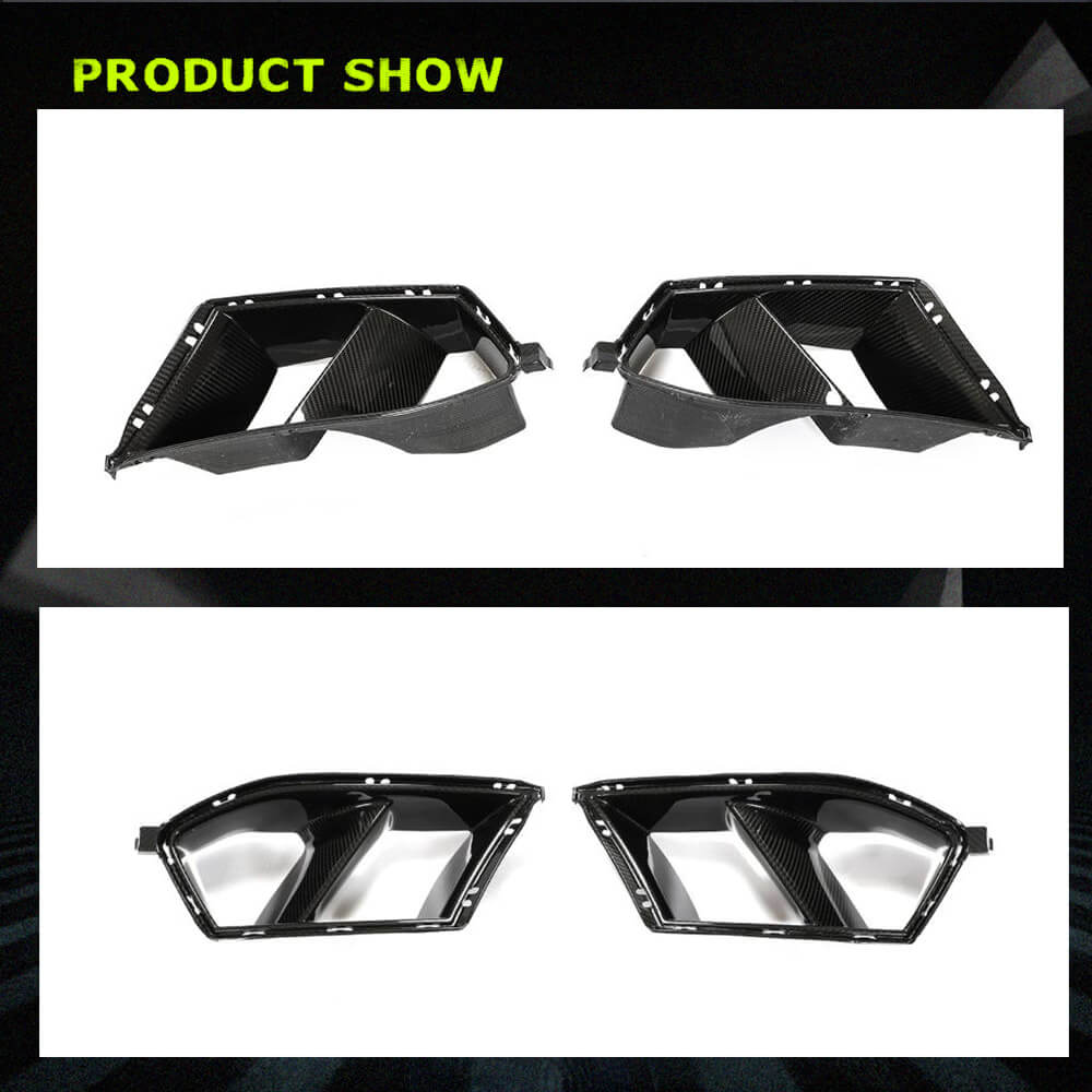 Fits for BMW 3 Series G80 M3 4 Series G82/G83 M4 21-22 Dry Carbon Fiber Front Bumper Air Fender Vent Canard Fins
