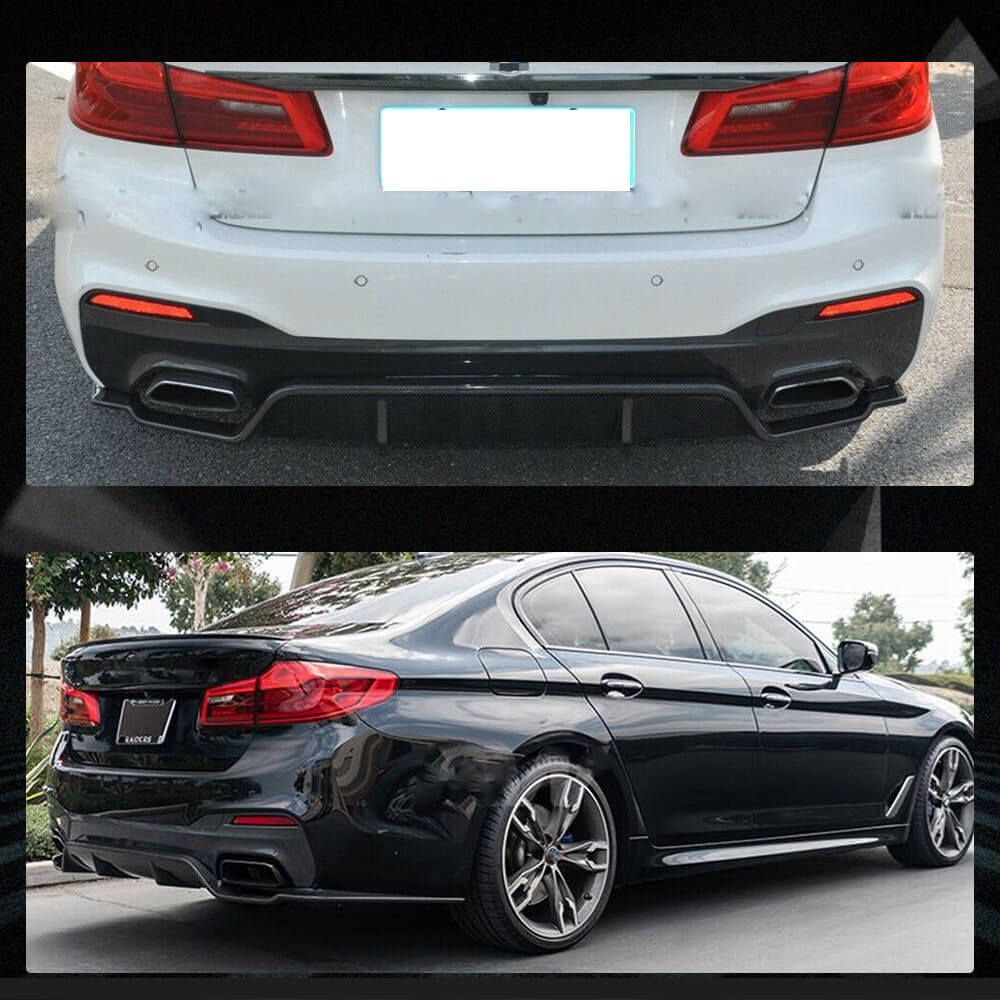 Fits for BMW 5 Series G30 Pre-LCI Carbon Fiber Rear Bumper Diffuser Valance Lip| 520i 530i 530e 540i M Sport M550i