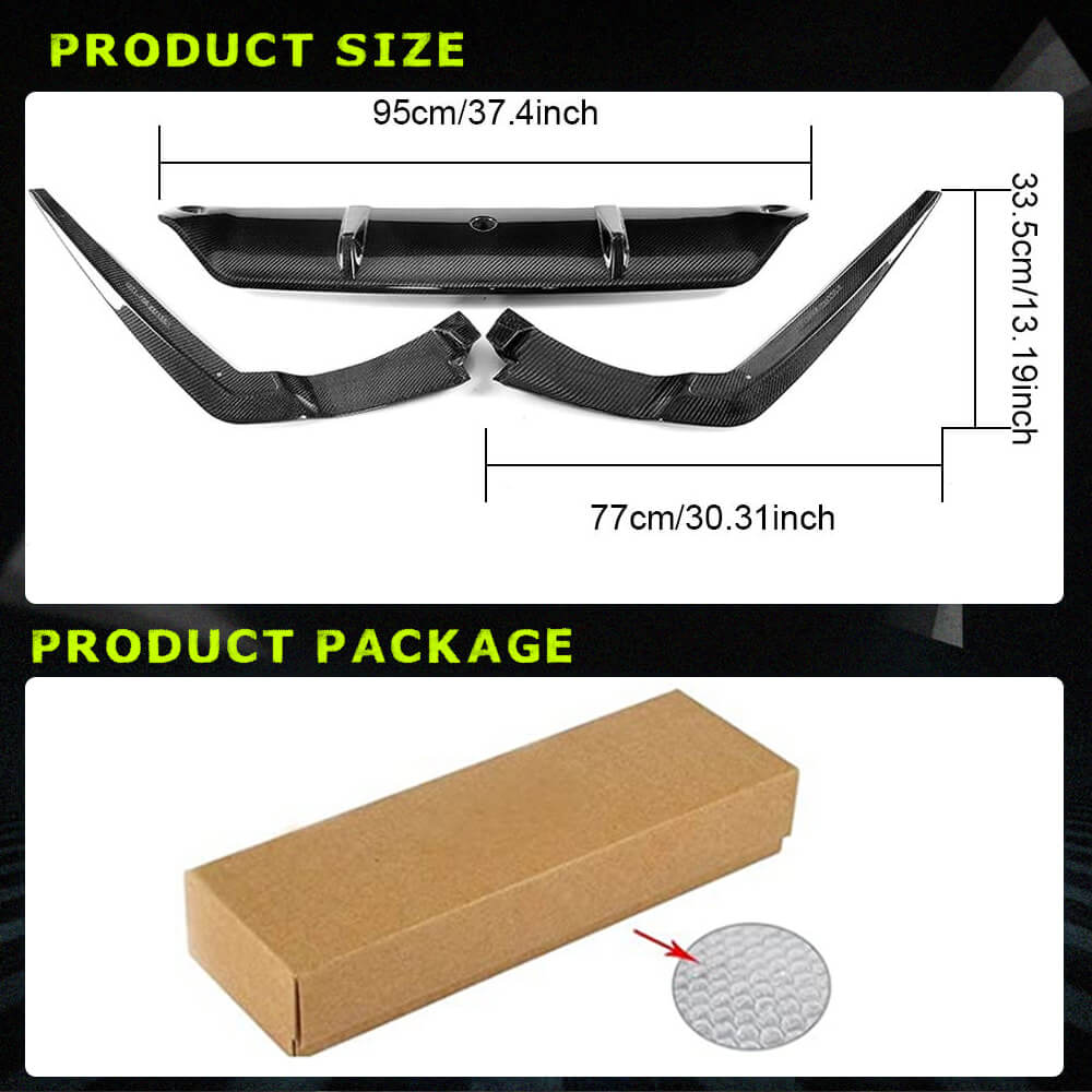 Fits for BMW 5 Series G30 Pre-LCI Carbon Fiber Rear Bumper Diffuser Valance Lip| 520i 530i 530e 540i M Sport M550i