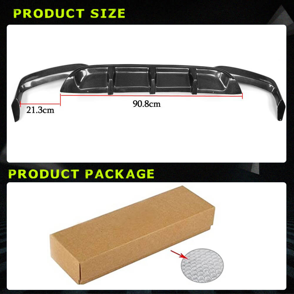 Fits for BMW 6 Series F06 F12 F13 640i 650i M Sport M6 13-18 Carbon Fiber Rear Bumper Diffuser Valance Lip