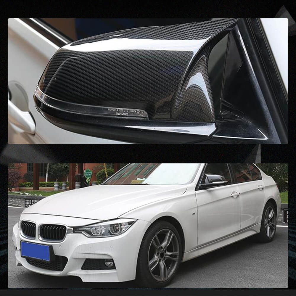 Fits for BMW F20 F22 F30 F34 F32 F33 F36 X1 E84 F87 M2 Carbon Fiber Replacement Side Rearview Mirror Cover Caps 2pcs