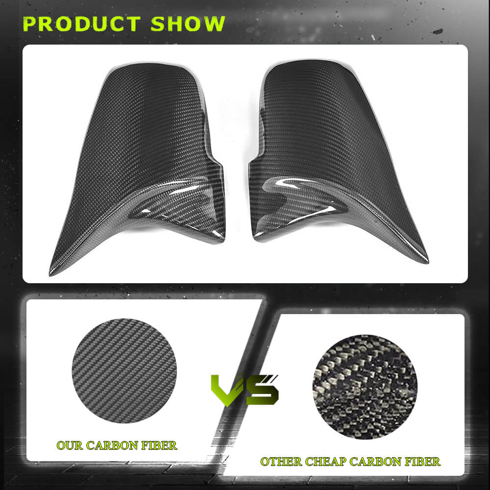 Fits for BMW F20 F22 F30 F34 F32 F33 F36 X1 E84 F87 M2 Carbon Fiber Replacement Side Rearview Mirror Cover Caps 2pcs