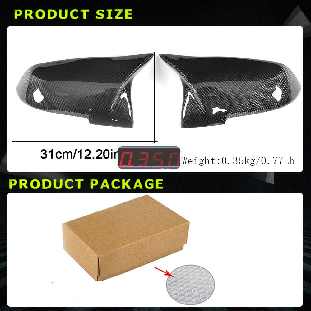 Fits for BMW F20 F22 F30 F34 F32 F33 F36 X1 E84 F87 M2 Carbon Fiber Replacement Side Rearview Mirror Cover Caps 2pcs