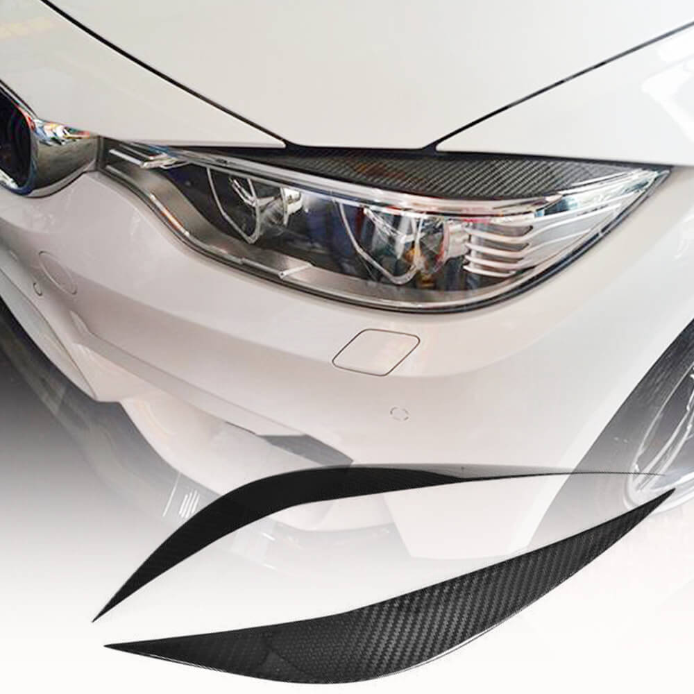 Fits for BMW F32 F33 F36 F80 M3 F82 F83 M4 Carbon Fiber Headlight Eyebrows Lamp Eyelids