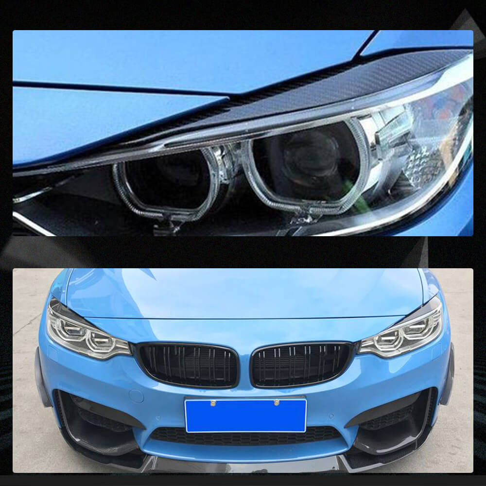 Fits for BMW F32 F33 F36 F80 M3 F82 F83 M4 Carbon Fiber Headlight Eyebrows Lamp Eyelids