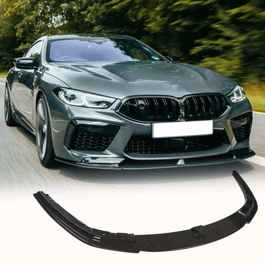 Fits for BMW 8 Series M8 F91 F92 F93 19-22 Dry Carbon Fiber Front Bumper Lip Spoiler Wide Body Kit