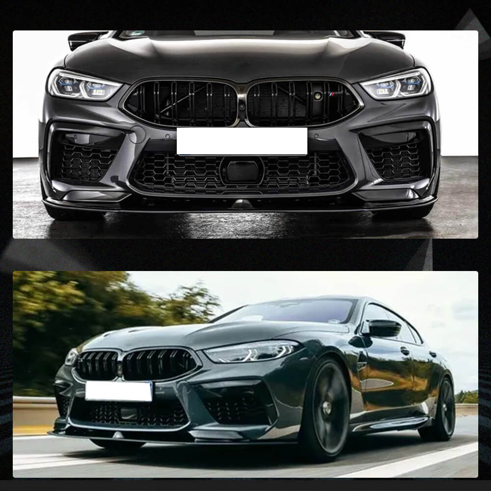 Fits for BMW 8 Series M8 F91 F92 F93 19-22 Dry Carbon Fiber Front Bumper Lip Spoiler Wide Body Kit