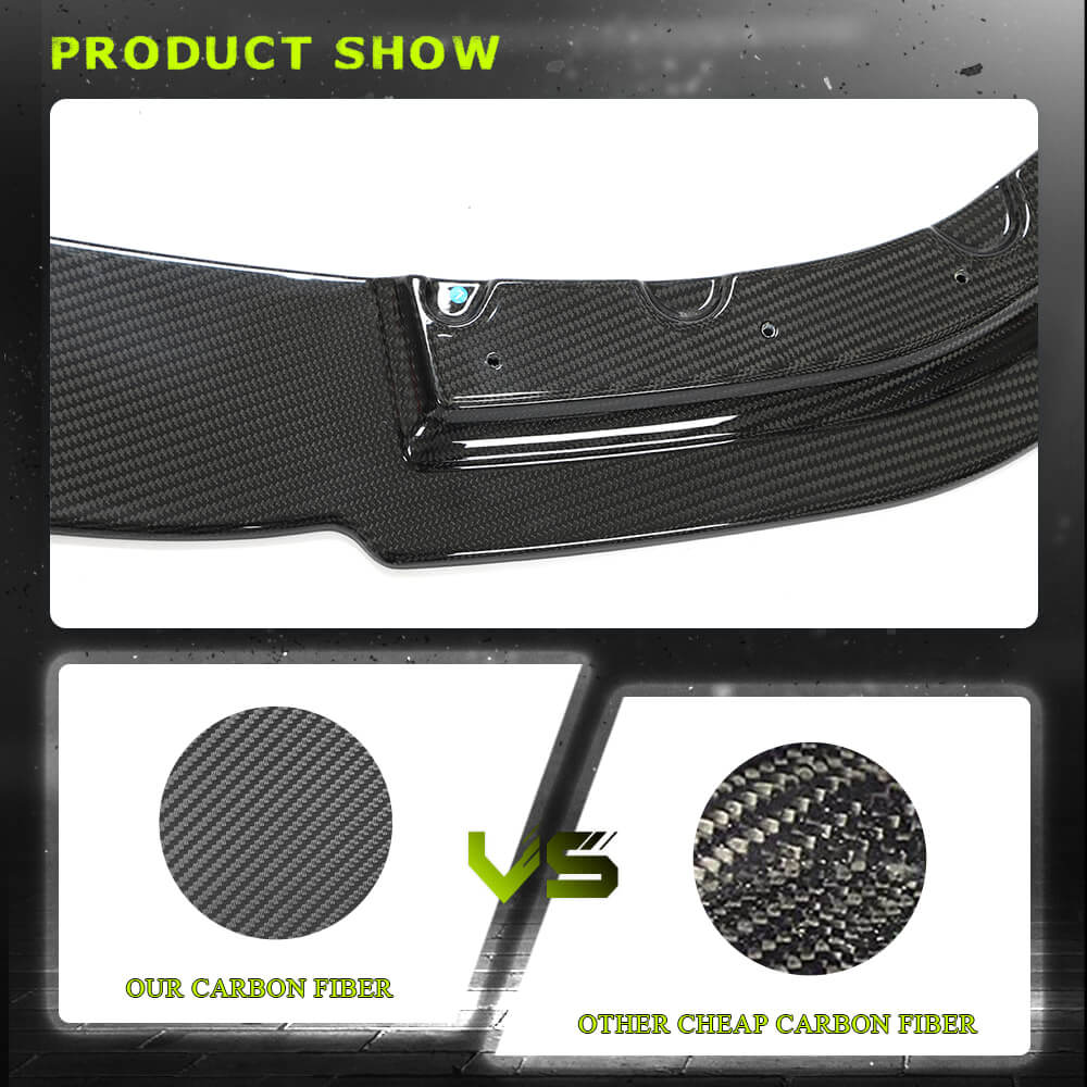 Fits for BMW 8 Series M8 F91 F92 F93 19-22 Dry Carbon Fiber Front Bumper Lip Spoiler Wide Body Kit