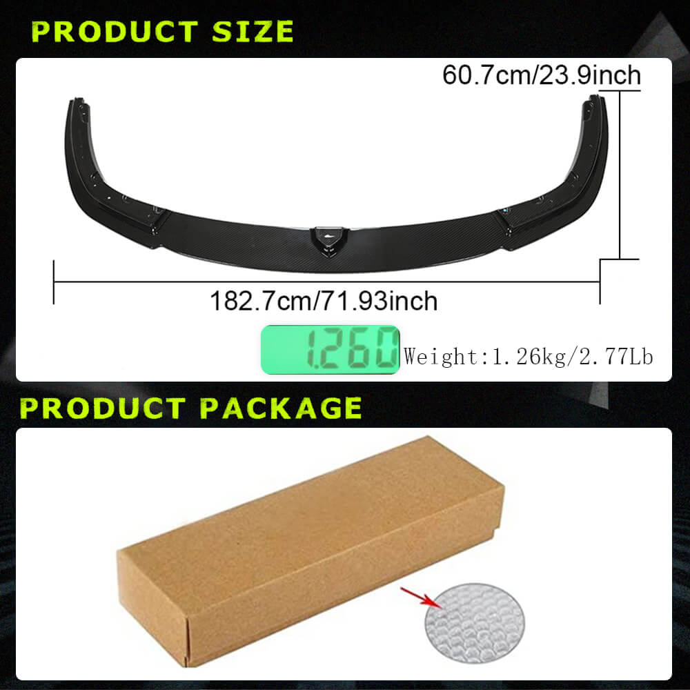 Fits for BMW 8 Series M8 F91 F92 F93 19-22 Dry Carbon Fiber Front Bumper Lip Spoiler Wide Body Kit