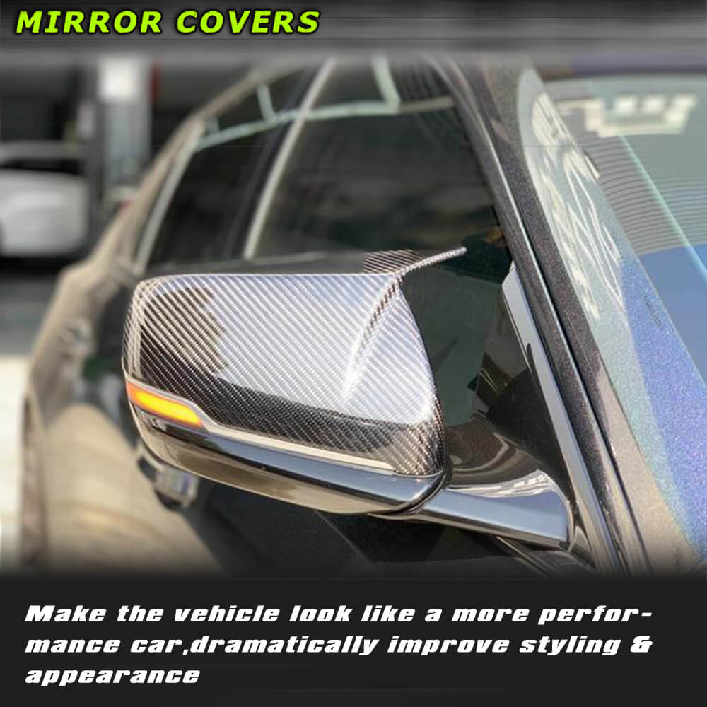 Fits for Cadillac ATS/ATSL Sedan 2014-2019 Carbon Fiber Replacement Style Side Rearview Mirror Cover Caps 2pcs