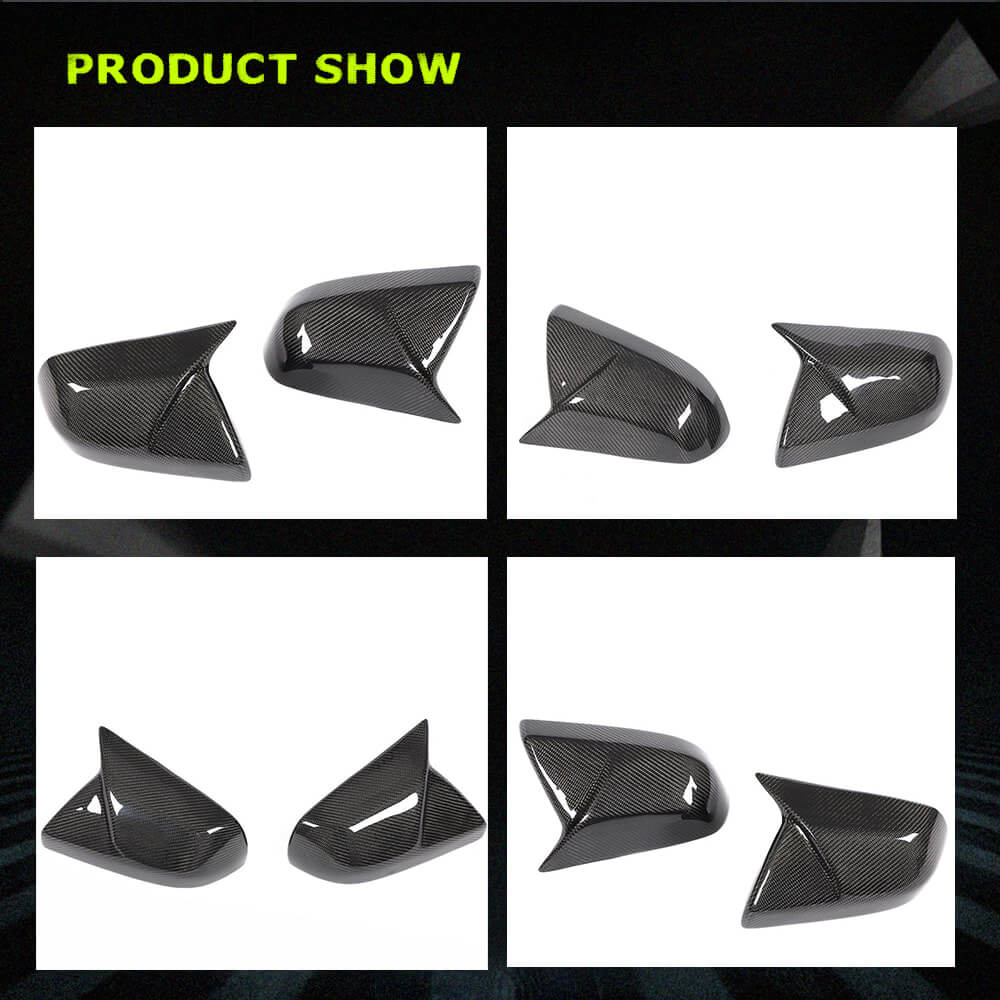 Fits for Cadillac ATS/ATSL Sedan 2014-2019 Carbon Fiber Replacement Style Side Rearview Mirror Cover Caps 2pcs
