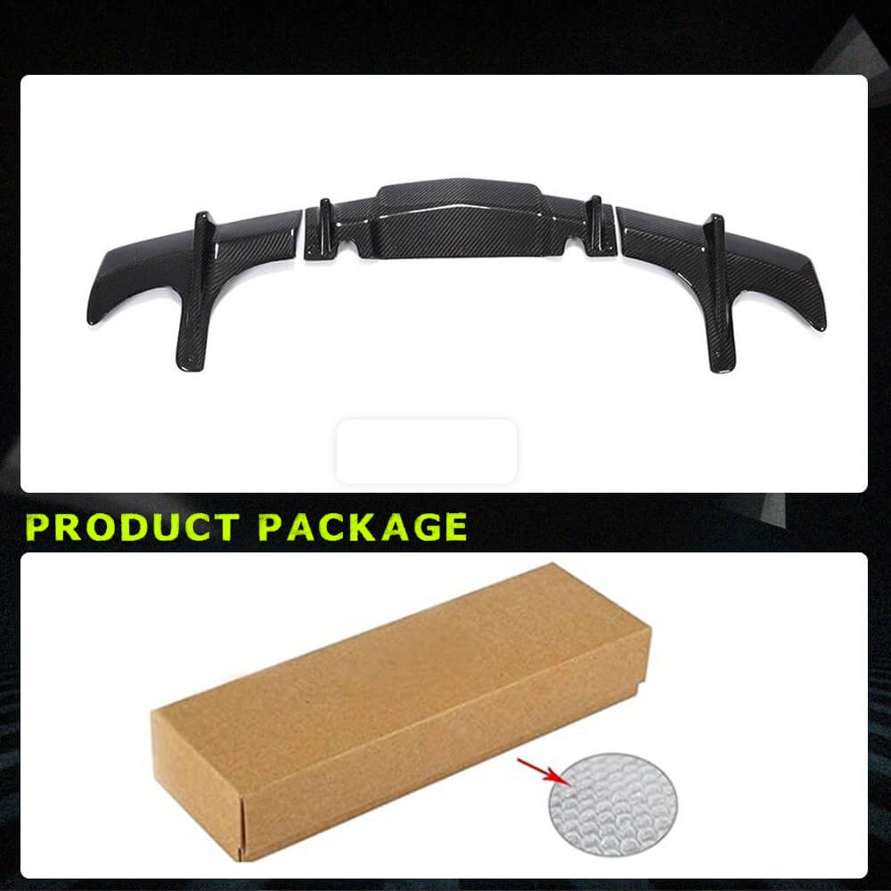 Fits for Cadillac ATS Base Sedan Carbon Fiber Rear Bumper Diffuser Valance Lip 3pcs