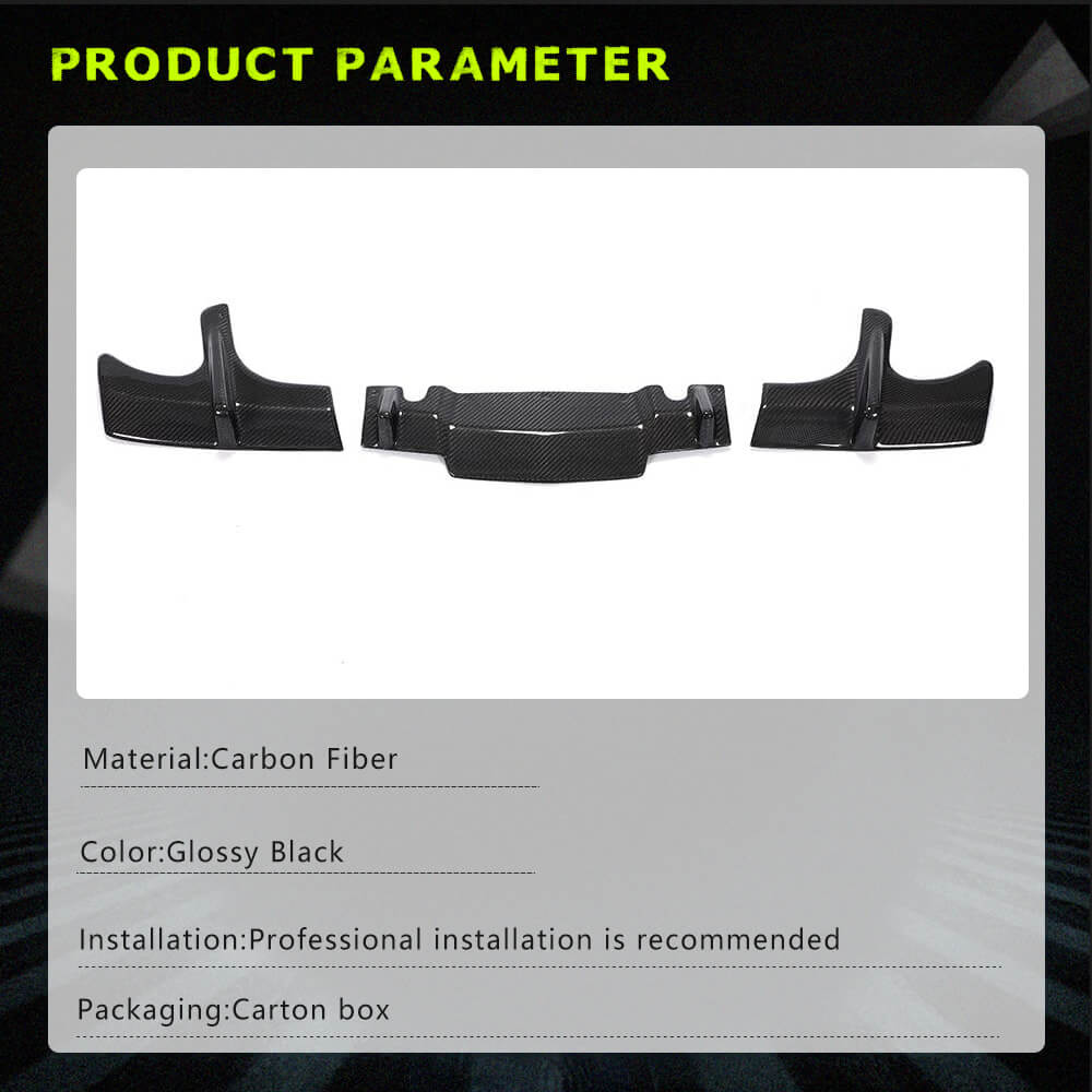 Fits for Cadillac ATS Base Sedan Carbon Fiber Rear Bumper Diffuser Valance Lip 3pcs