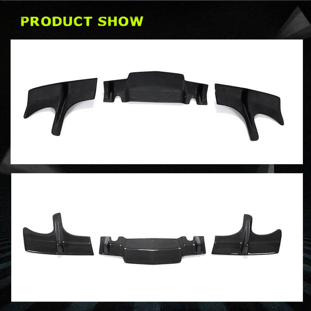 Fits for Cadillac ATS Base Sedan Carbon Fiber Rear Bumper Diffuser Valance Lip 3pcs