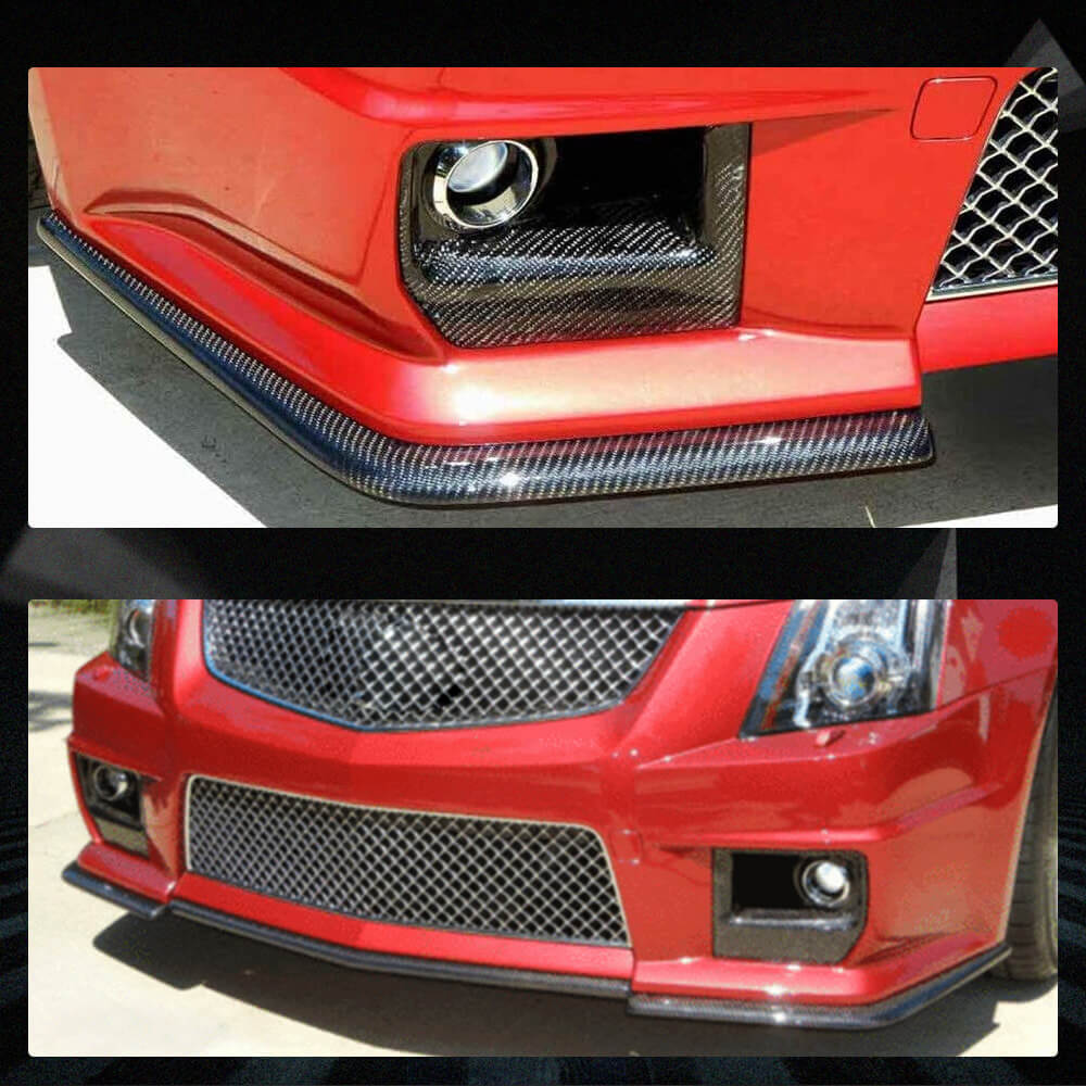 Fits for Cadillac CTS-V Coupe 09-15 Carbon Fiber Front Bumper Lip Splitter Vents Fins Factory Outlet