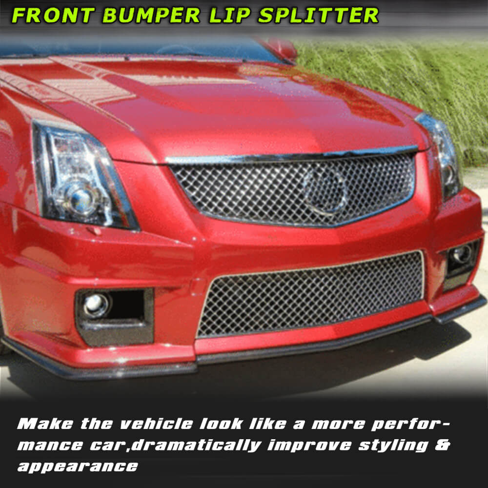 Fits for Cadillac CTS-V Coupe 09-15 Carbon Fiber Front Bumper Lip Splitter Vents Fins Factory Outlet