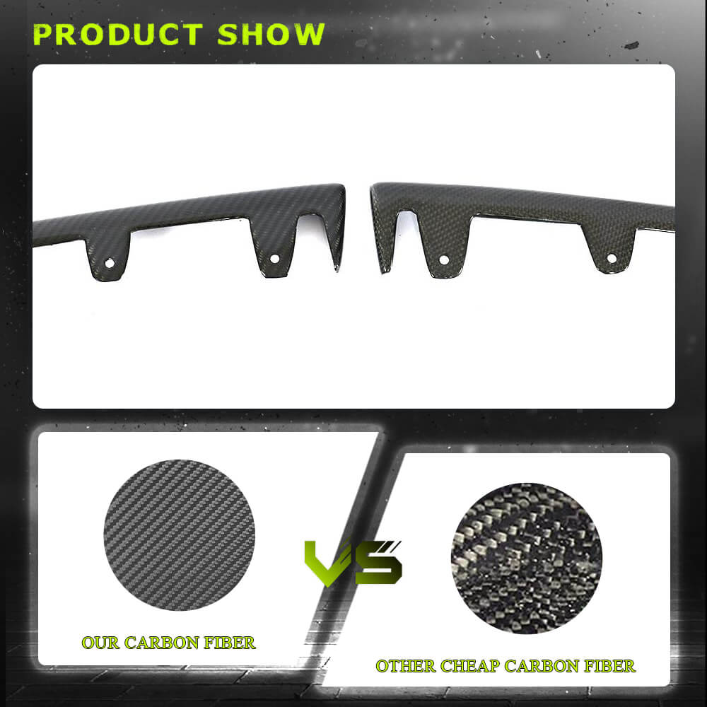 Fits for Cadillac CTS-V Coupe 09-15 Carbon Fiber Front Bumper Lip Splitter Vents Fins Factory Outlet