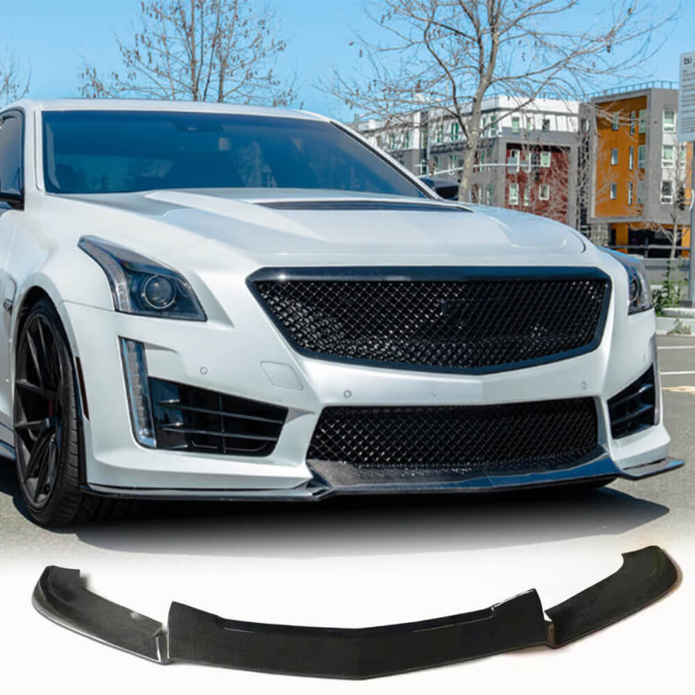 Fits for Cadillac CTS-V Sedan 16-19 Carbon Fiber Front Bumper Lip Chin Spoiler Splitter Factory Outlet