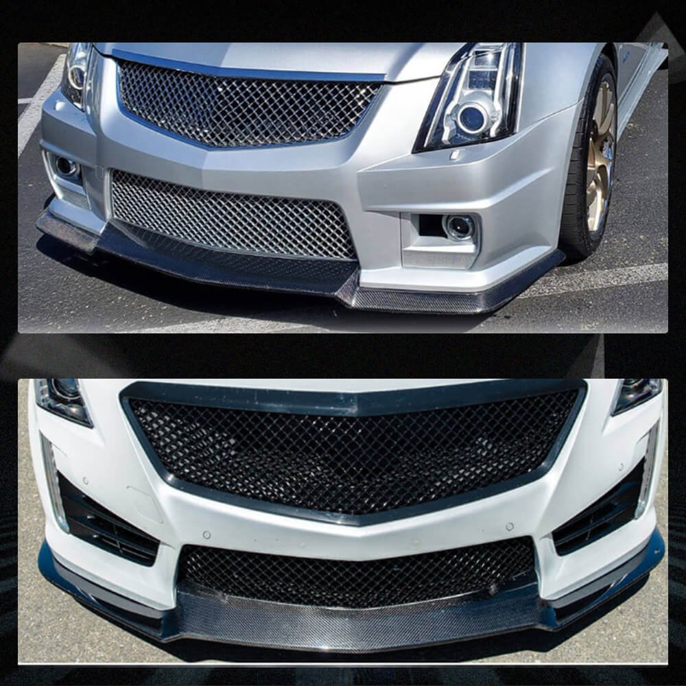 Fits for Cadillac CTS-V Sedan 16-19 Carbon Fiber Front Bumper Lip Chin Spoiler Splitter Factory Outlet