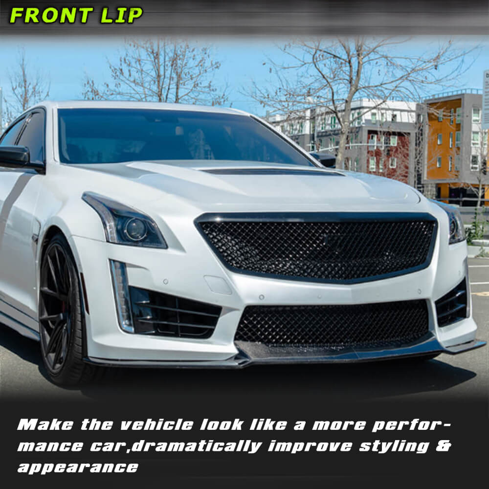 Fits for Cadillac CTS-V Sedan 16-19 Carbon Fiber Front Bumper Lip Chin Spoiler Splitter Factory Outlet