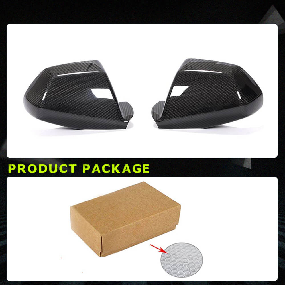 Fits for Cadillac CTS Non-V Coupe Carbon Fiber Add-on Side Rearview Mirror Cover Caps 2pcs