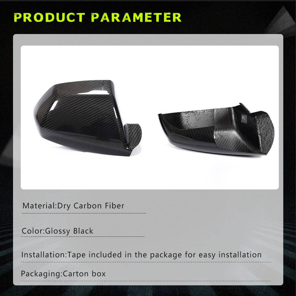 Fits for Cadillac CTS Non-V Coupe Carbon Fiber Add-on Side Rearview Mirror Cover Caps 2pcs
