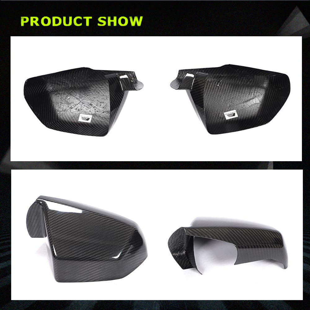 Fits for Cadillac CTS Non-V Coupe Carbon Fiber Add-on Side Rearview Mirror Cover Caps 2pcs