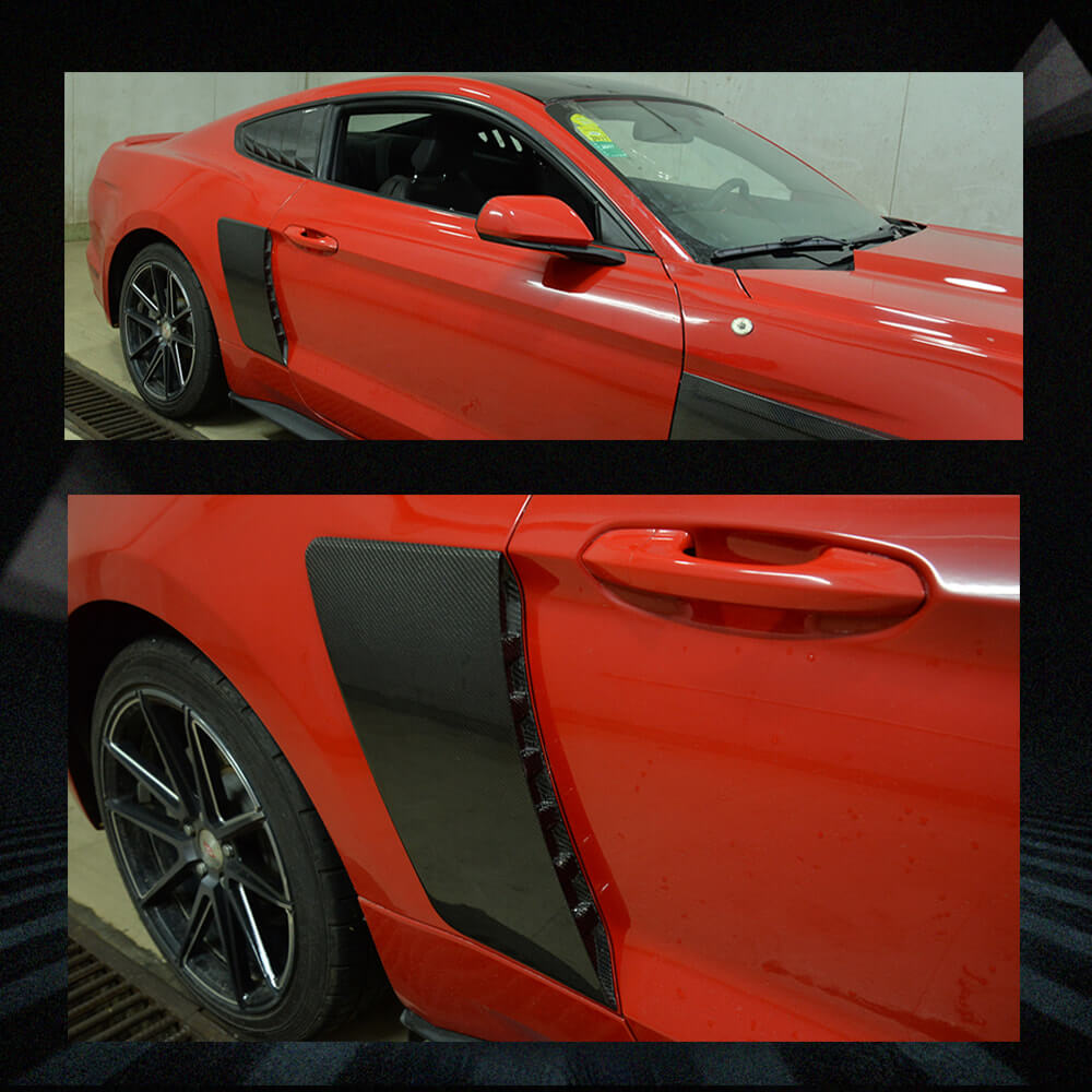 Fits for Ford Mustang GT Coupe 2-Door 2015-2017 Carbon Fiber Rear Quarter Panel Fender Scoop 2pcs