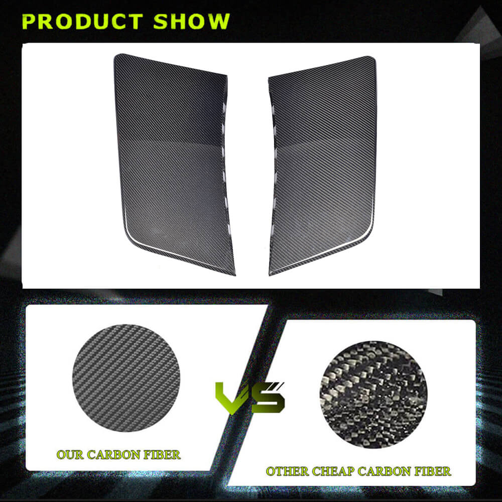 Fits for Ford Mustang GT Coupe 2-Door 2015-2017 Carbon Fiber Rear Quarter Panel Fender Scoop 2pcs