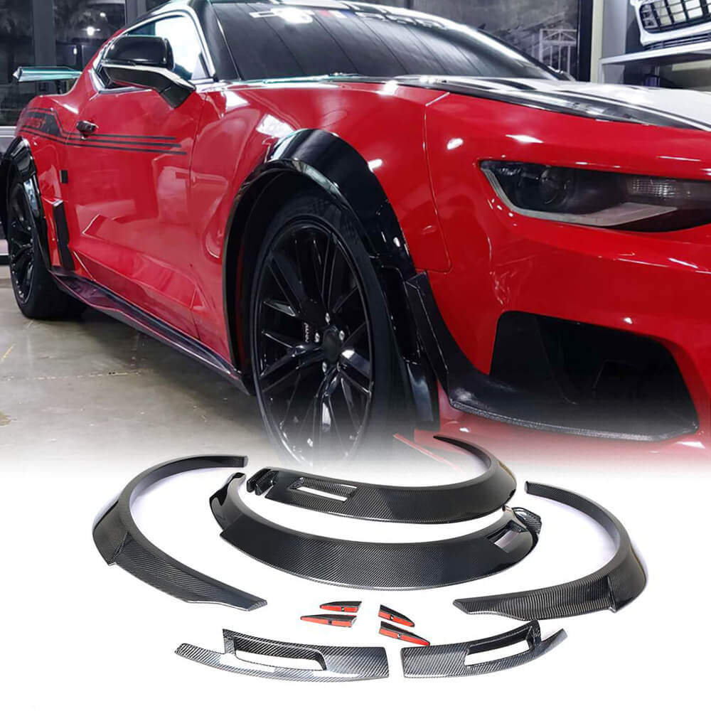 Fits for Chevrolet Camaro Carbon Fiber Wheel Arches Fender Flare Trims