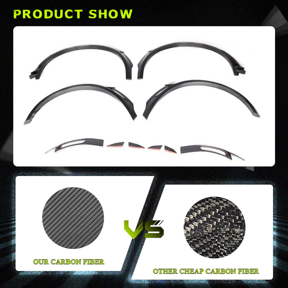 Fits for Chevrolet Camaro Carbon Fiber Wheel Arches Fender Flare Trims