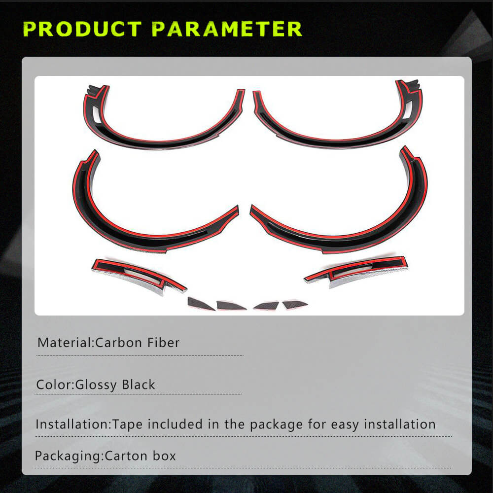 Fits for Chevrolet Camaro Carbon Fiber Wheel Arches Fender Flare Trims