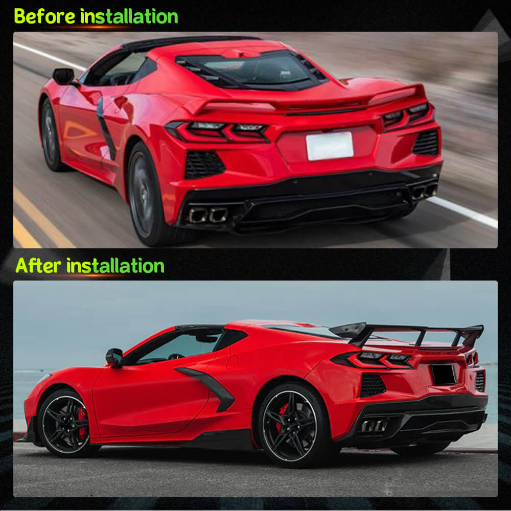 Fits for Chevrolet Corvette C8 Carbon Fiber Rear Trunk Spoiler Wing Lip