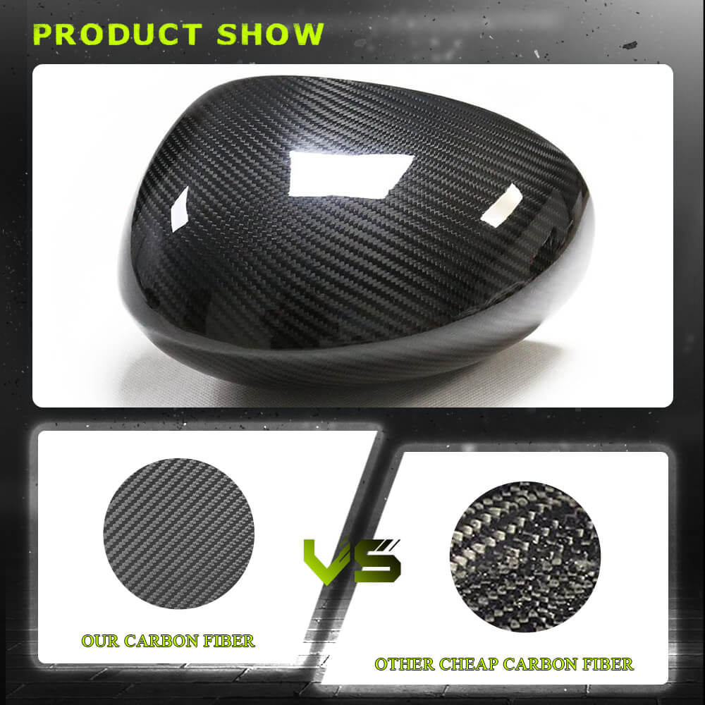 Fits for Dodge Challenger Coupe 09-22 Dry Carbon Fiber Side Rearview Mirror Cover Caps Add-on