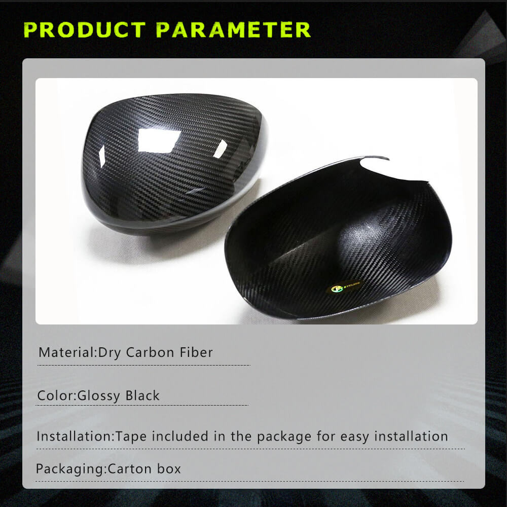 Fits for Dodge Challenger Coupe 09-22 Dry Carbon Fiber Side Rearview Mirror Cover Caps Add-on