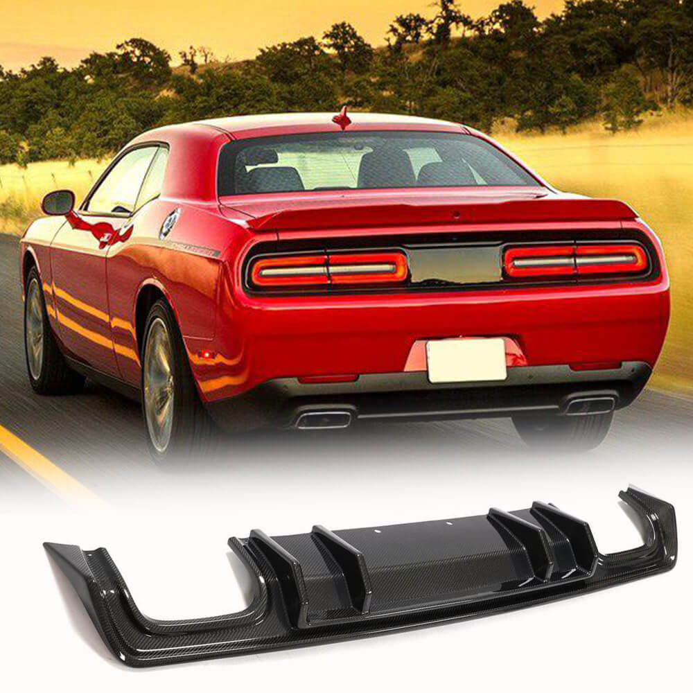 Fits for Dodge Challenger Coupe 15-22 Carbon Fiber Rear Bumper Diffuser