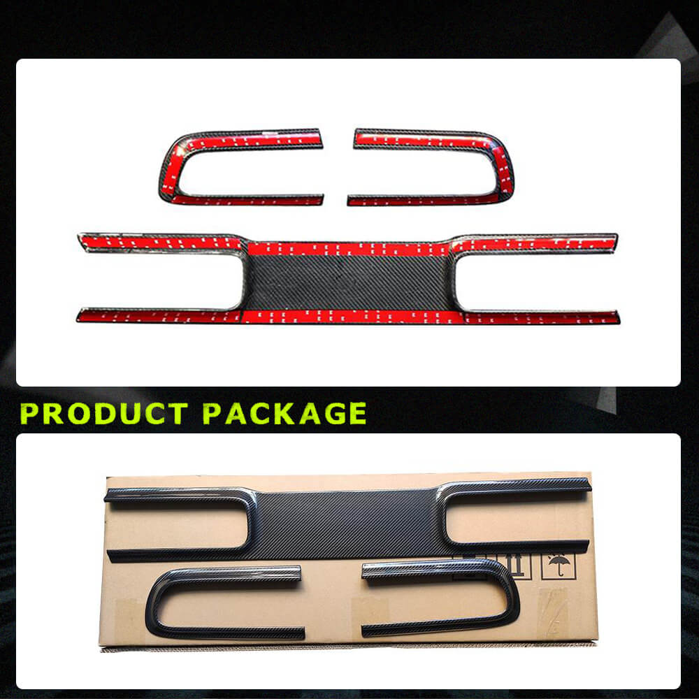 Fits for Dodge Challenger Coupe 15-22 Dry Carbon Fiber Rear Taillight Lamp Cover Exterior Decor Trims 3pcs