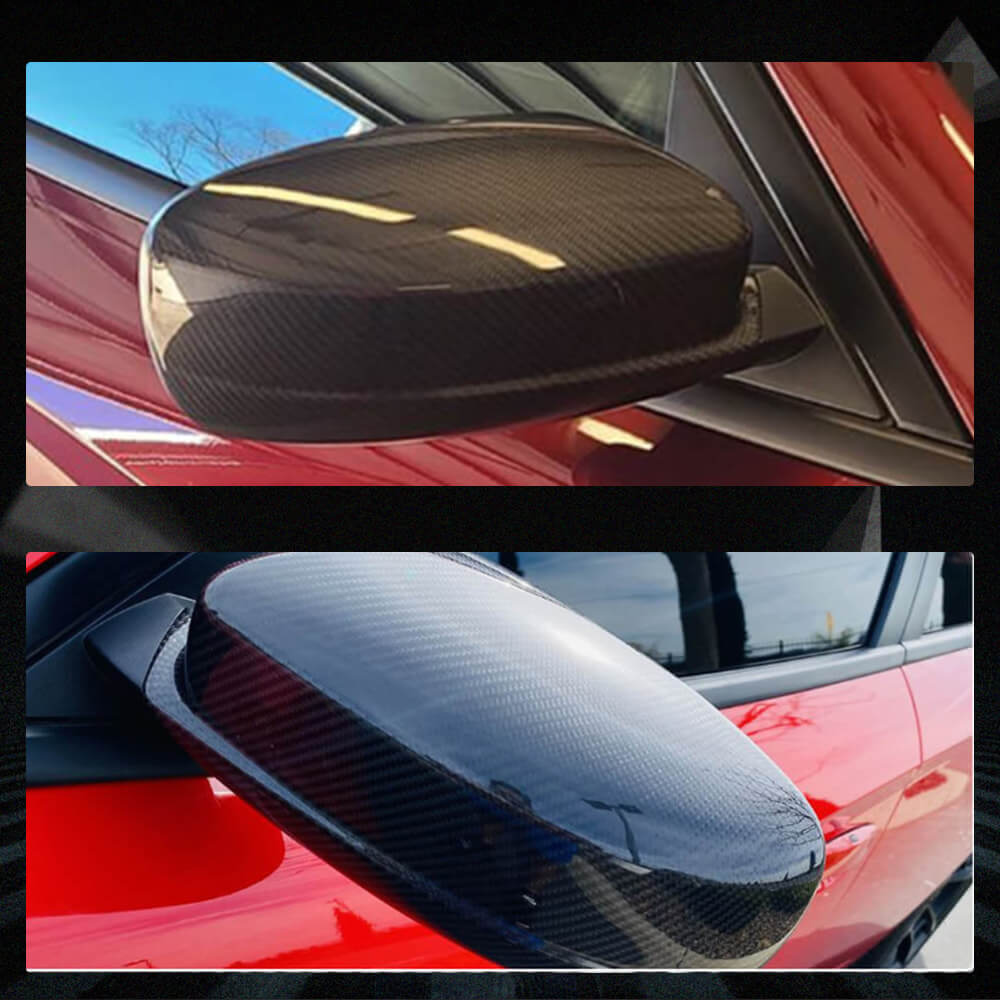 Fits for Dodge Charger Sedan 10-22 Dry Carbon Fiber Side Rearview Mirror Cover Caps Add-on