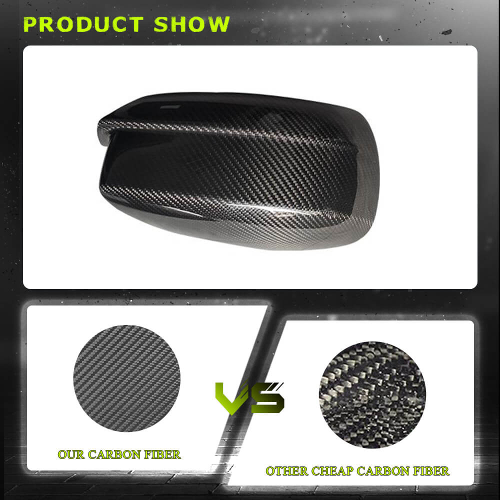 Fits for Dodge Charger Sedan 10-22 Dry Carbon Fiber Side Rearview Mirror Cover Caps Add-on
