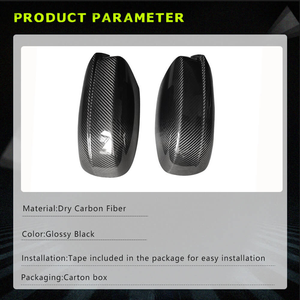 Fits for Dodge Charger Sedan 10-22 Dry Carbon Fiber Side Rearview Mirror Cover Caps Add-on