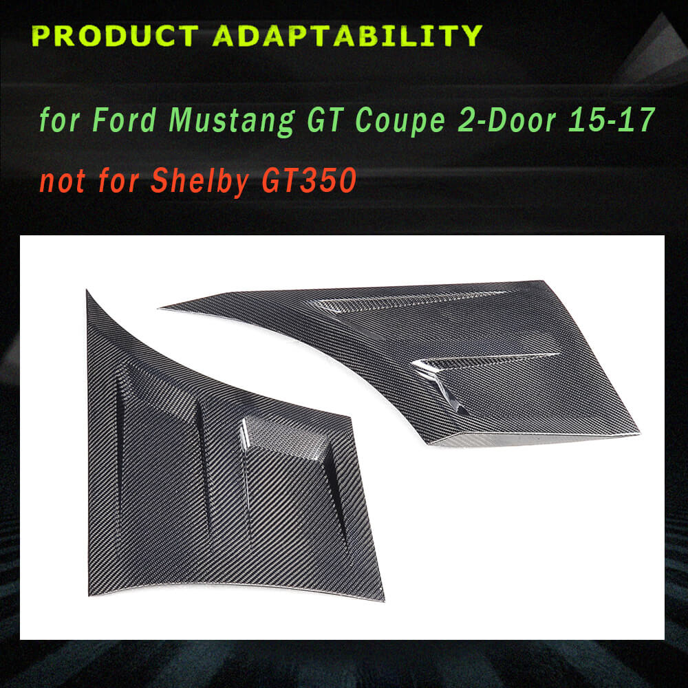 Fits for Ford Mustang GT Coupe 2-Door 15-17 Carbon Fiber Car Fender Vents Trim