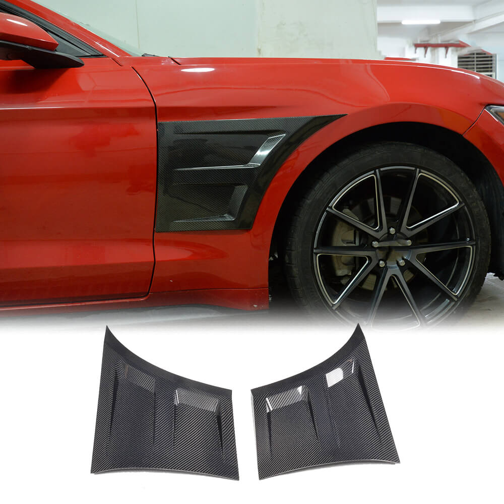 Fits for Ford Mustang GT Coupe 2-Door 15-17 Carbon Fiber Car Fender Vents Trim