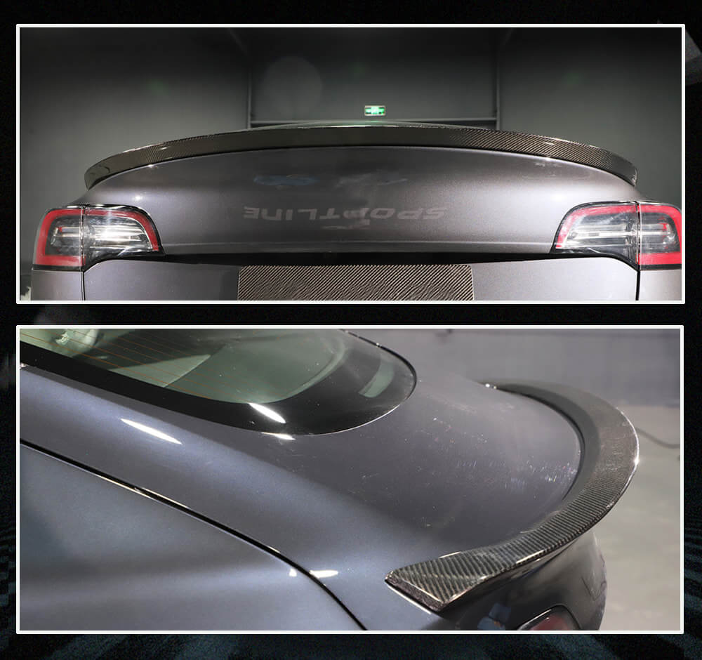 Fits for Tesla Model 3 Sedan 16-20 Carbon Fiber Rear Trunk Boot Spoiler Wing Lip