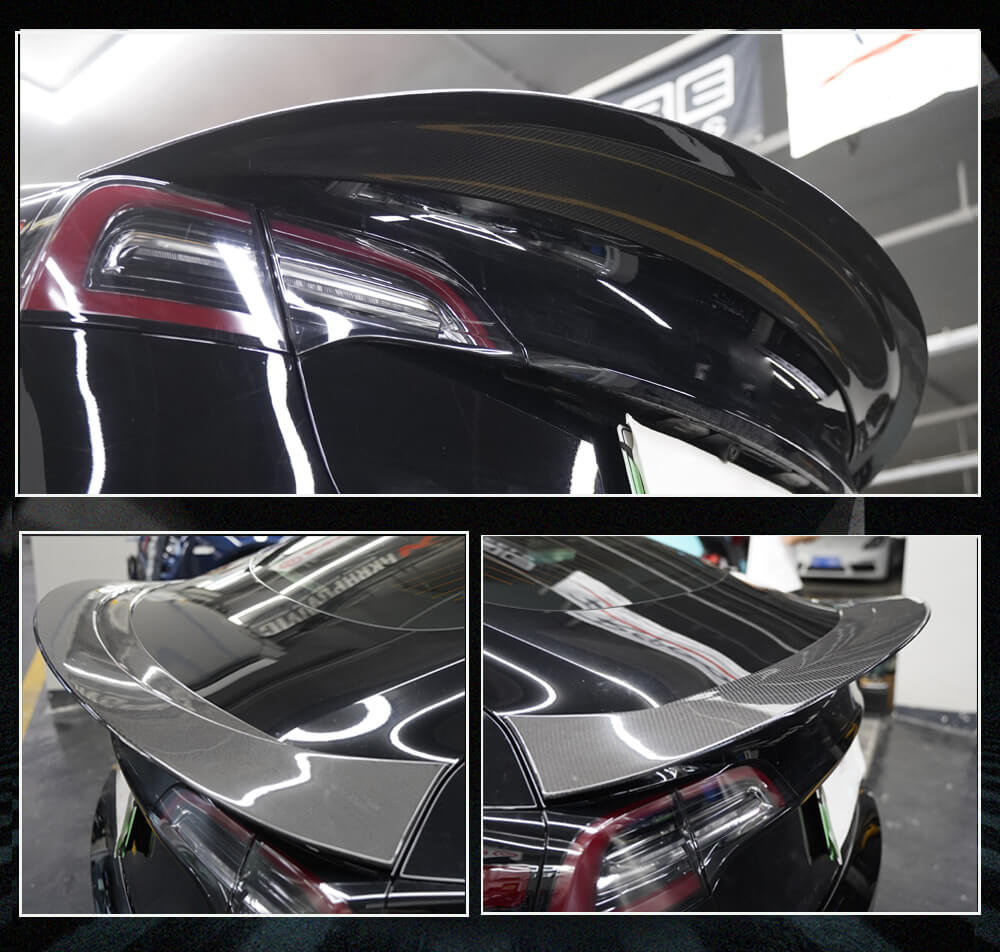 Fits for Tesla Model 3 Sedan 16-22 Carbon Fiber Rear Trunk Spoiler Wing Lip