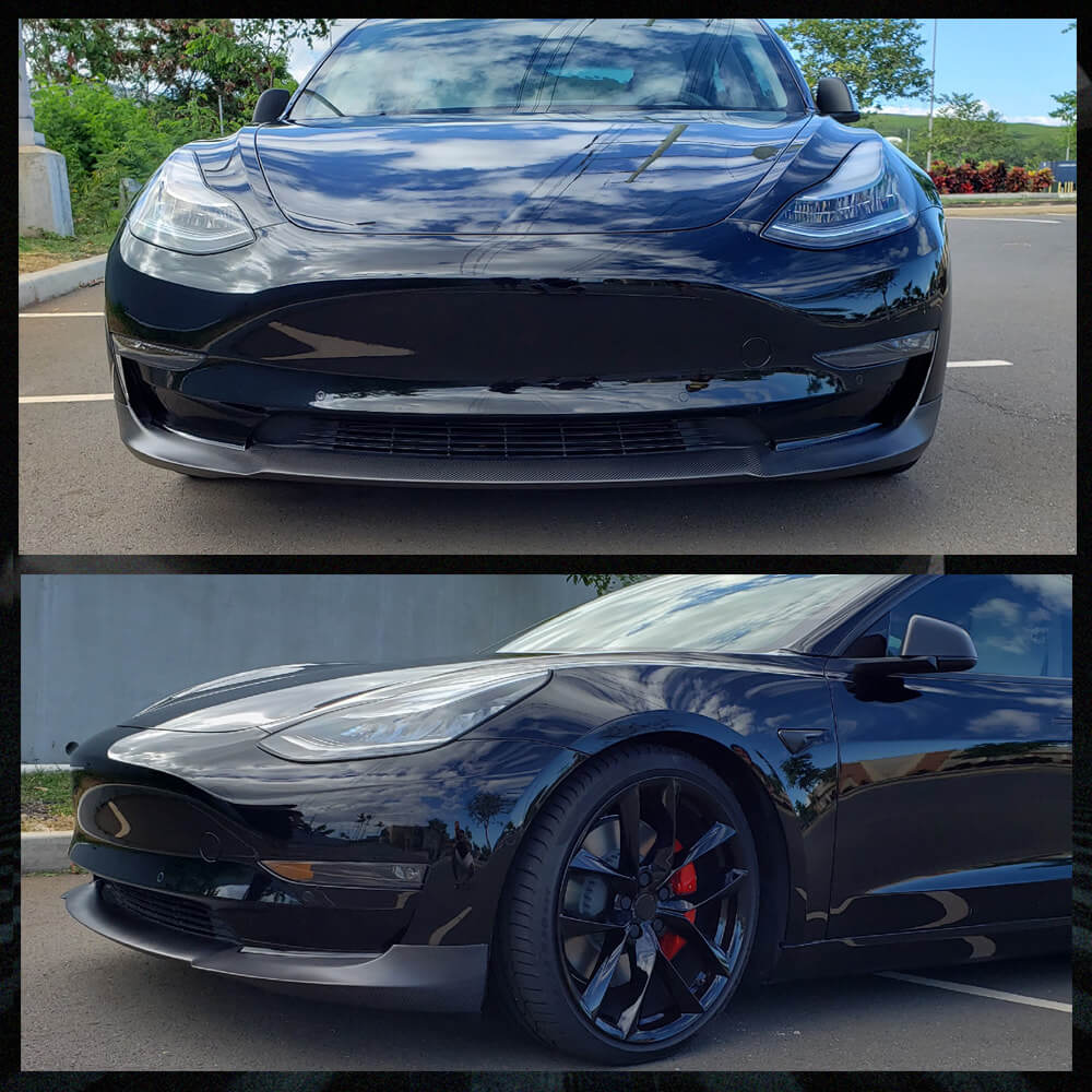 Fits for Tesla Model 3 Sedan Carbon Fiber Front Bumper Lip Chin Spoiler