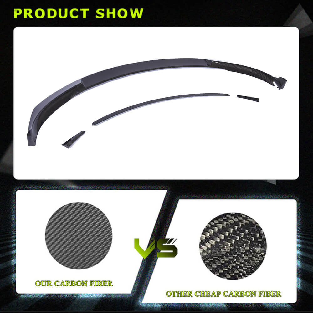 Fits for Tesla Model 3 Sedan Carbon Fiber Front Bumper Lip Chin Spoiler