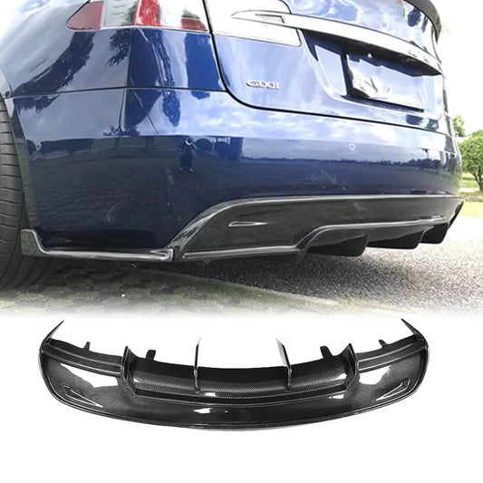 Fits for Tesla Model S 12-15 Carbon Fiber Rear Bumper Diffuser