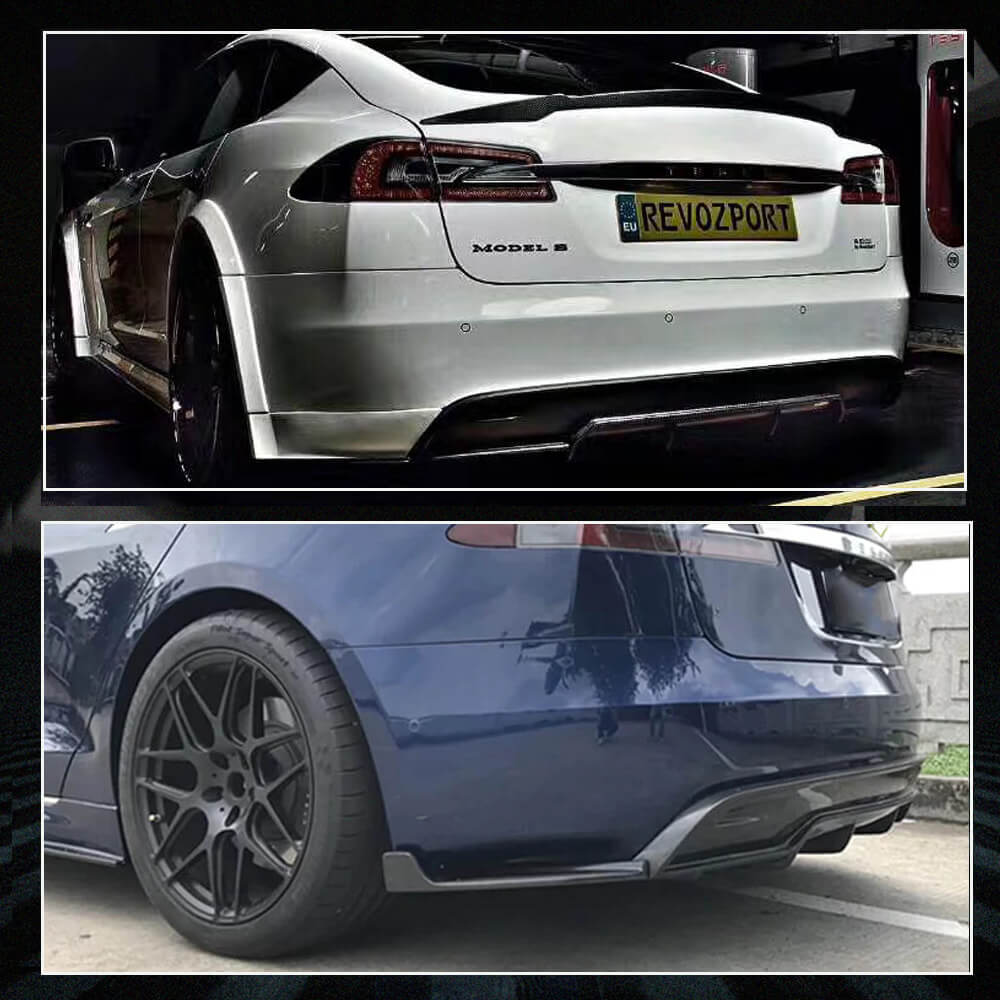 Fits for Tesla Model S 12-15 Carbon Fiber Rear Bumper Diffuser