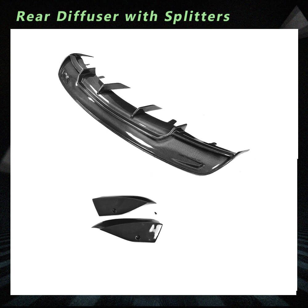Fits for Tesla Model S 12-15 Carbon Fiber Rear Bumper Diffuser