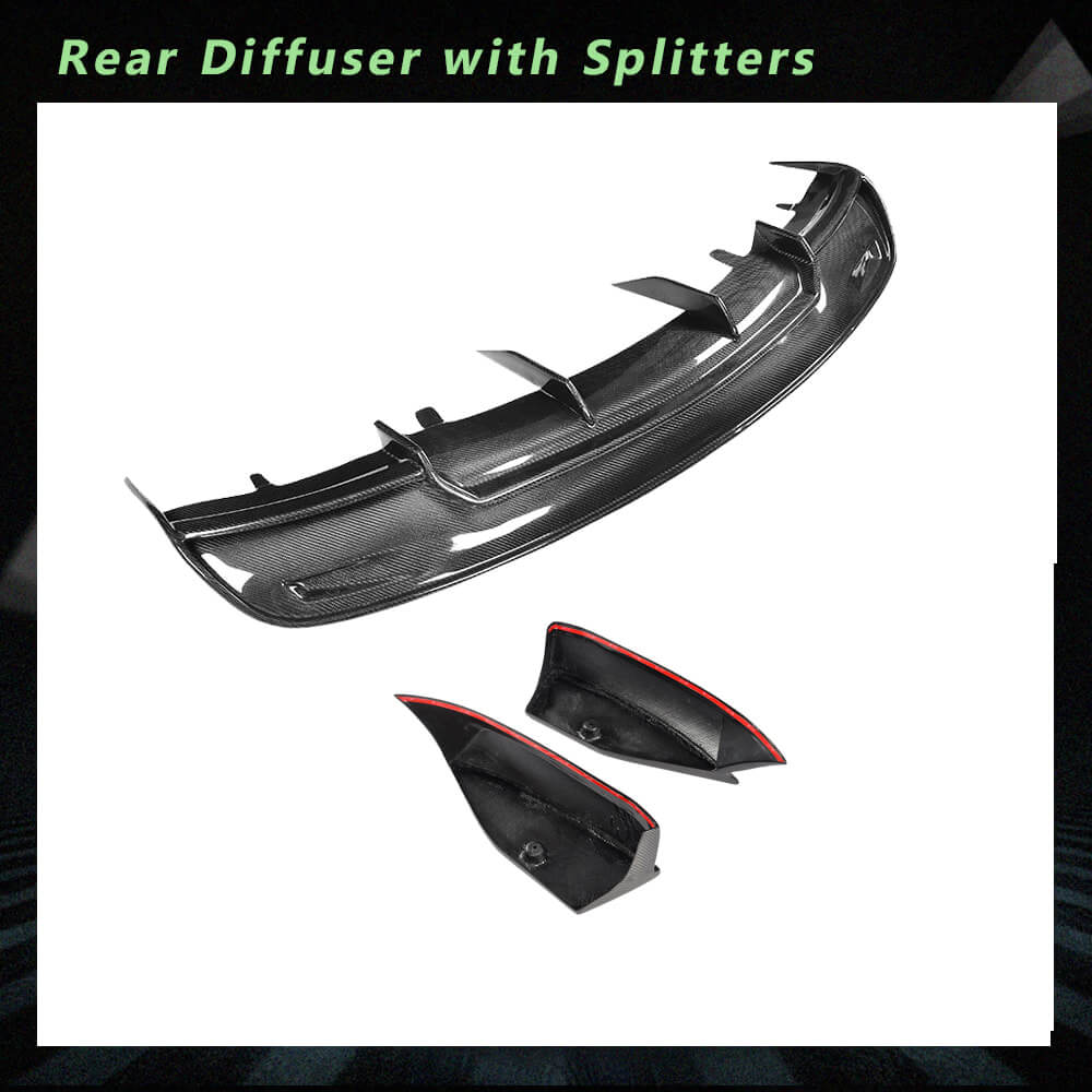 Fits for Tesla Model S 12-15 Carbon Fiber Rear Bumper Diffuser
